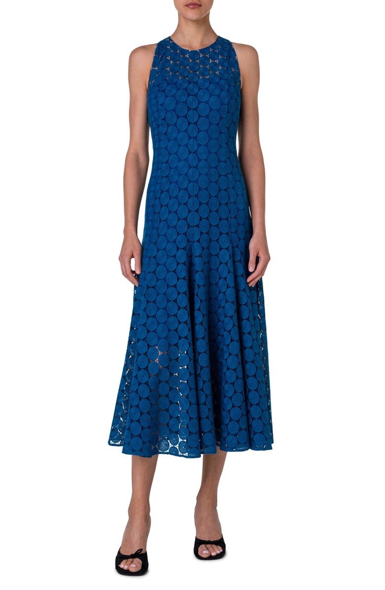 Akris punto Dot Guipure Lace A-Line Midi Dress, Main, color, 