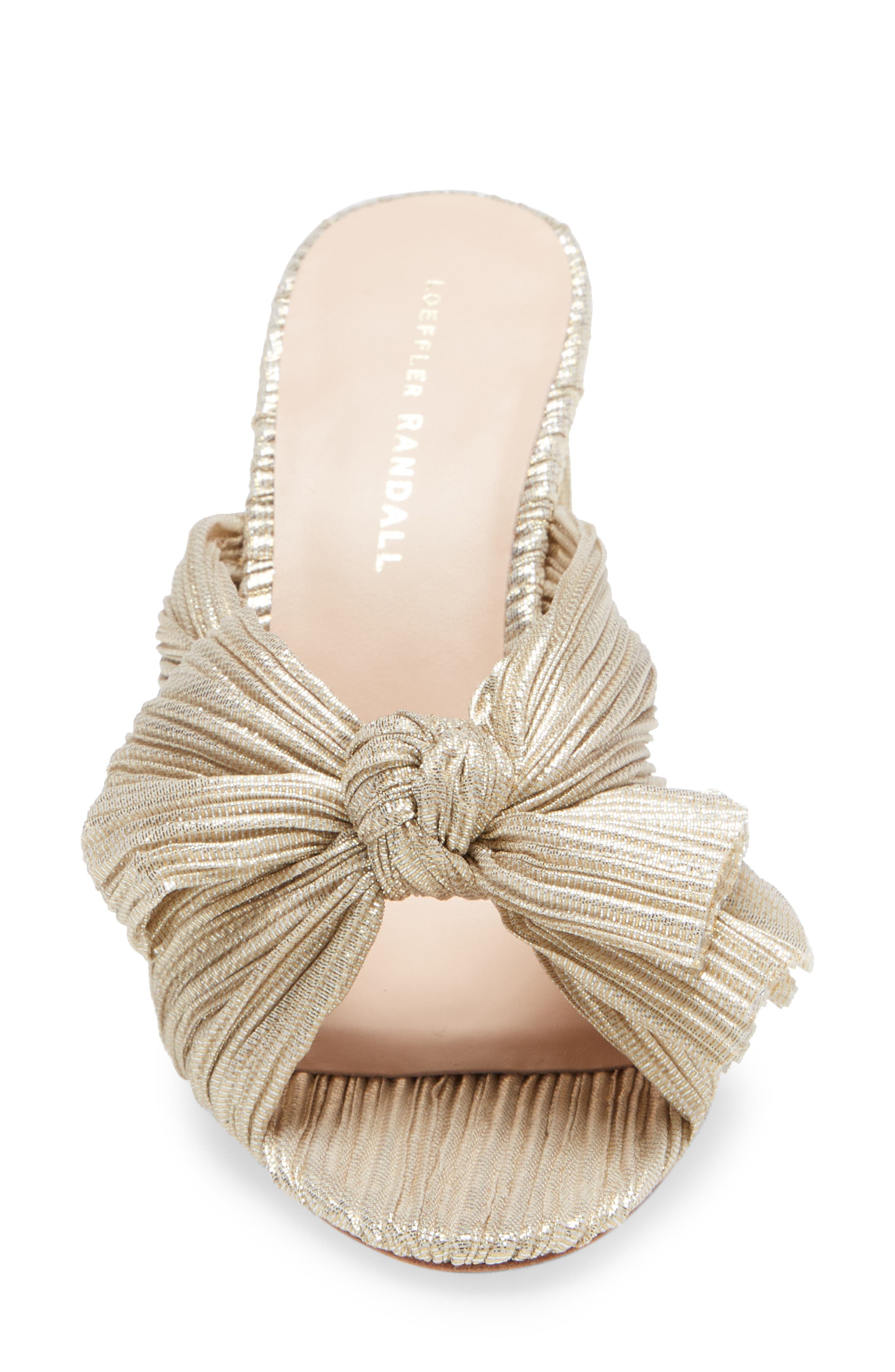 Penny Knotted Lamé Sandal, Alternate, color, PLATINUM