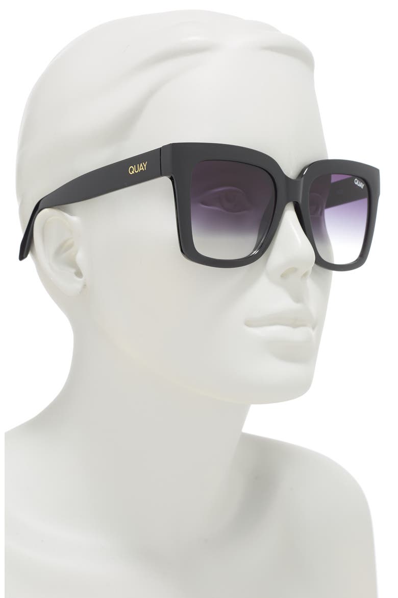 Icy 52mm Gradient Square Sunglasses, Alternate, color, BLK FADE