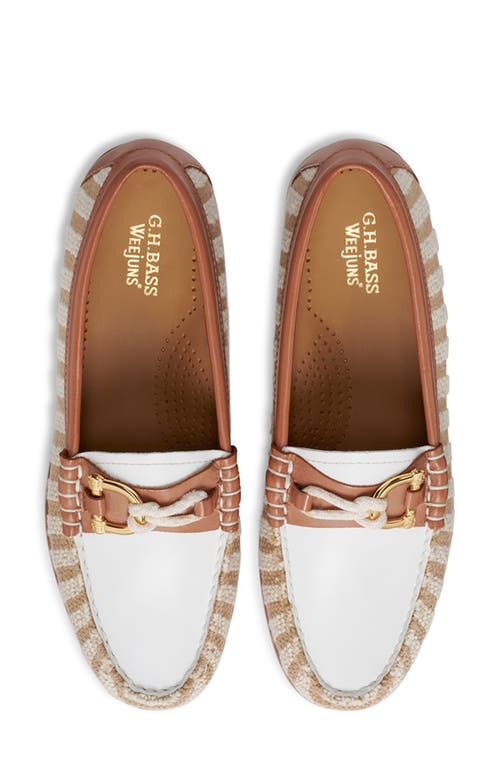 G.h.bass Lilly Nautical Leather & Canvas Loafer In Tan Multi
