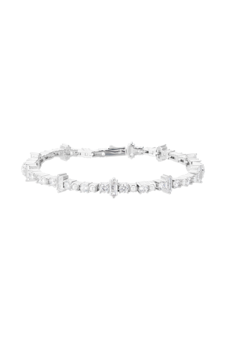 Monroe Crystal Bracelet, Main, color, Metallic Silver