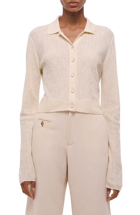 Raw Edge Linen Blend Cardigan