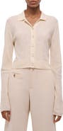 Helmut Lang Raw Edge Linen Blend Cardigan
