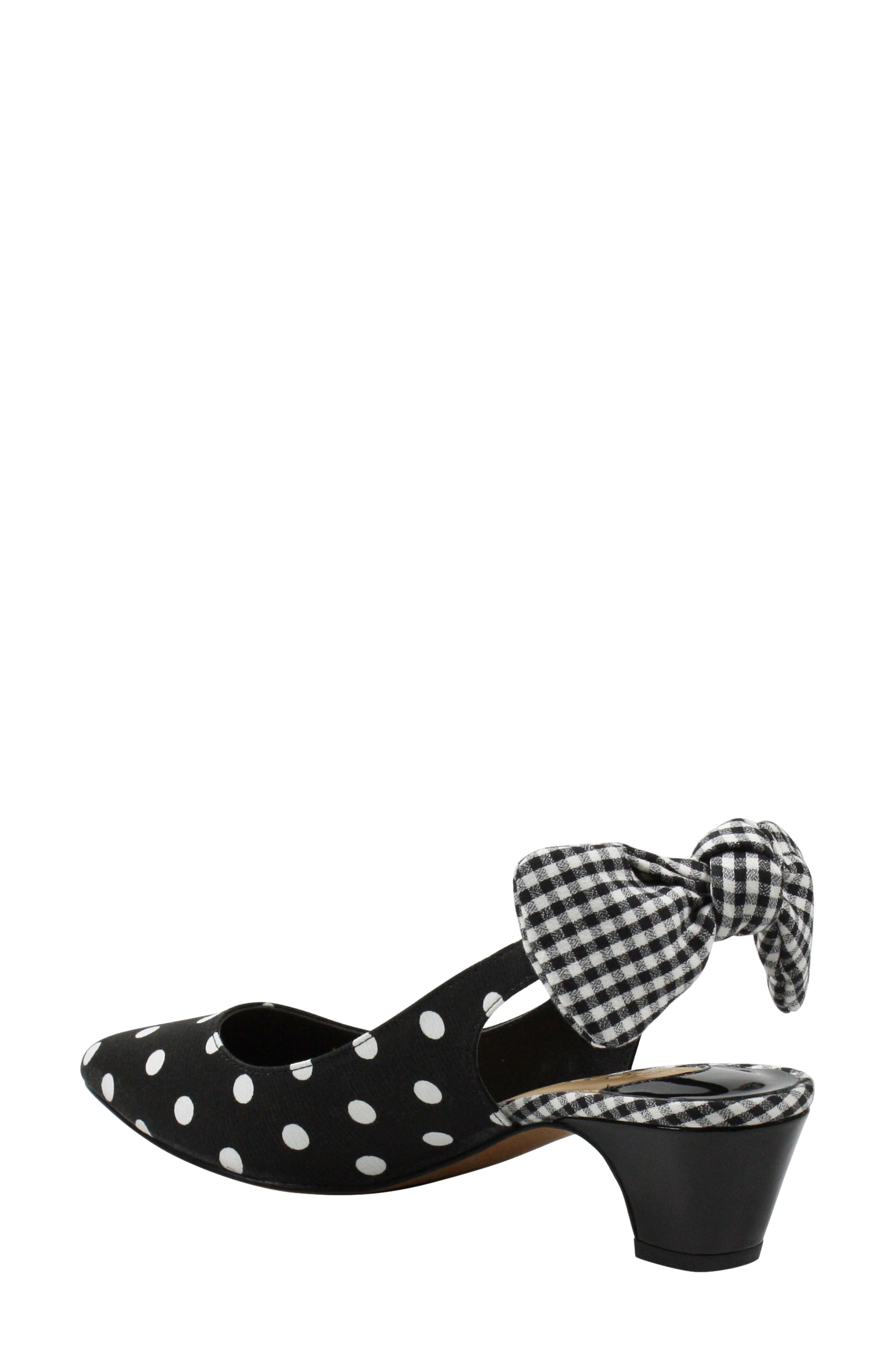 Gleda Slingback Pump, Alternate, color, BLACK/ WHITE POLKA DOT FABRIC