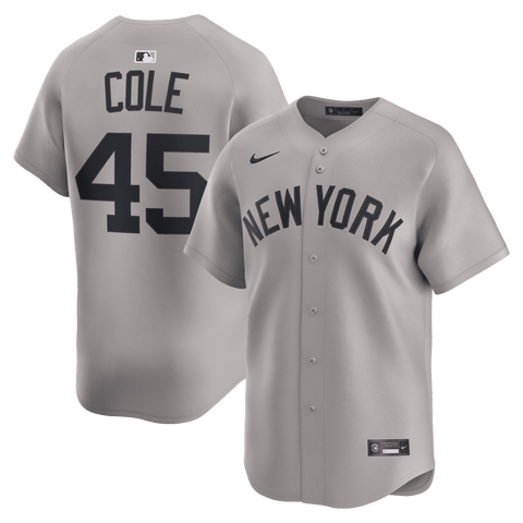 Men's Nike Gerrit Cole Gray New York Yankees Road Limited Player Jersey