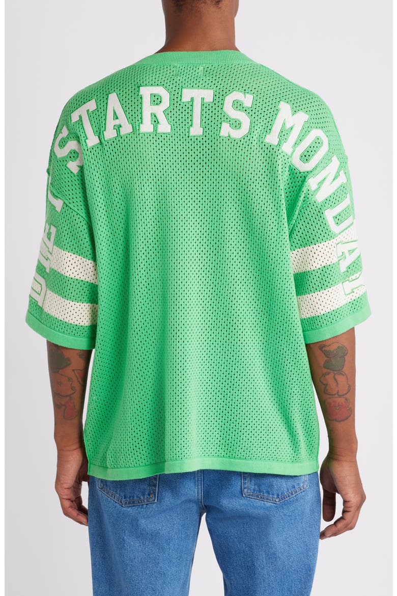 '84 Mesh Appliqué Cotton Graphic Jersey, Alternate, color, GREEN