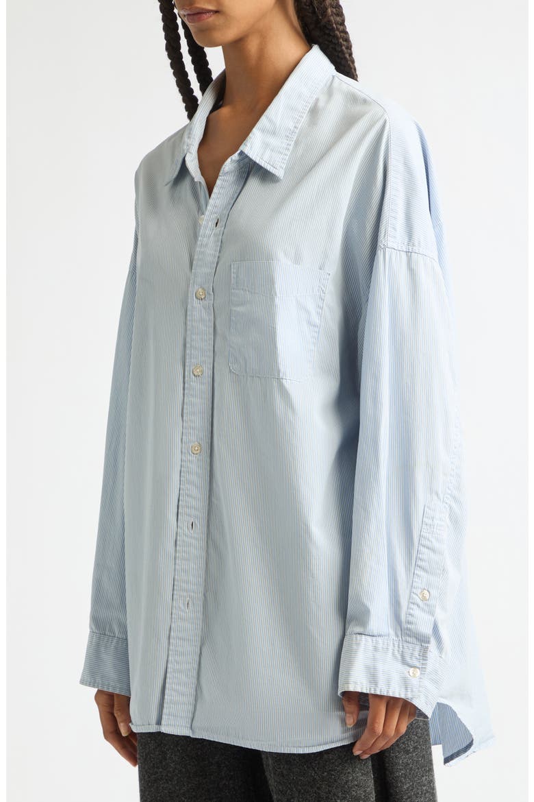Oversize Oxford Button-Up Shirt, Alternate, color, BLUE/ WHITE
