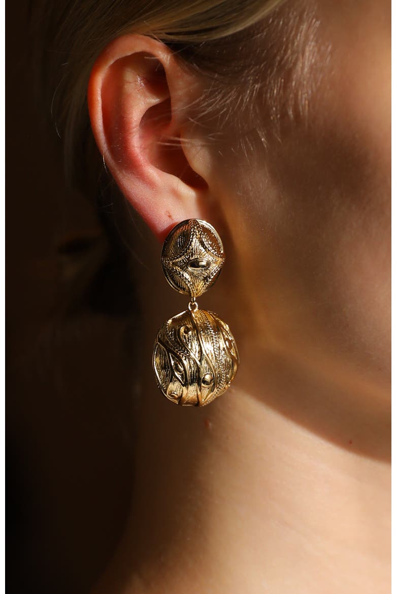 Amulet Eye Earrings, Alternate, color, Gold