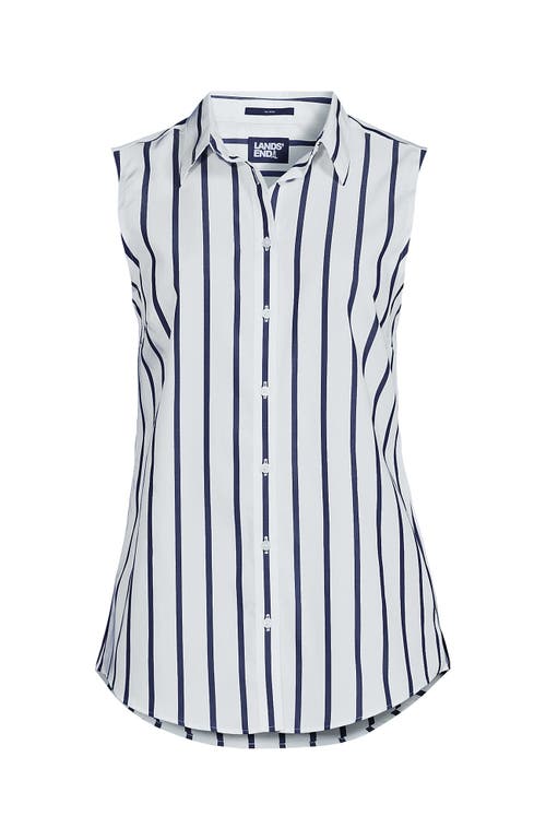 Lands' End Sleeveless No Iron Shirt In White