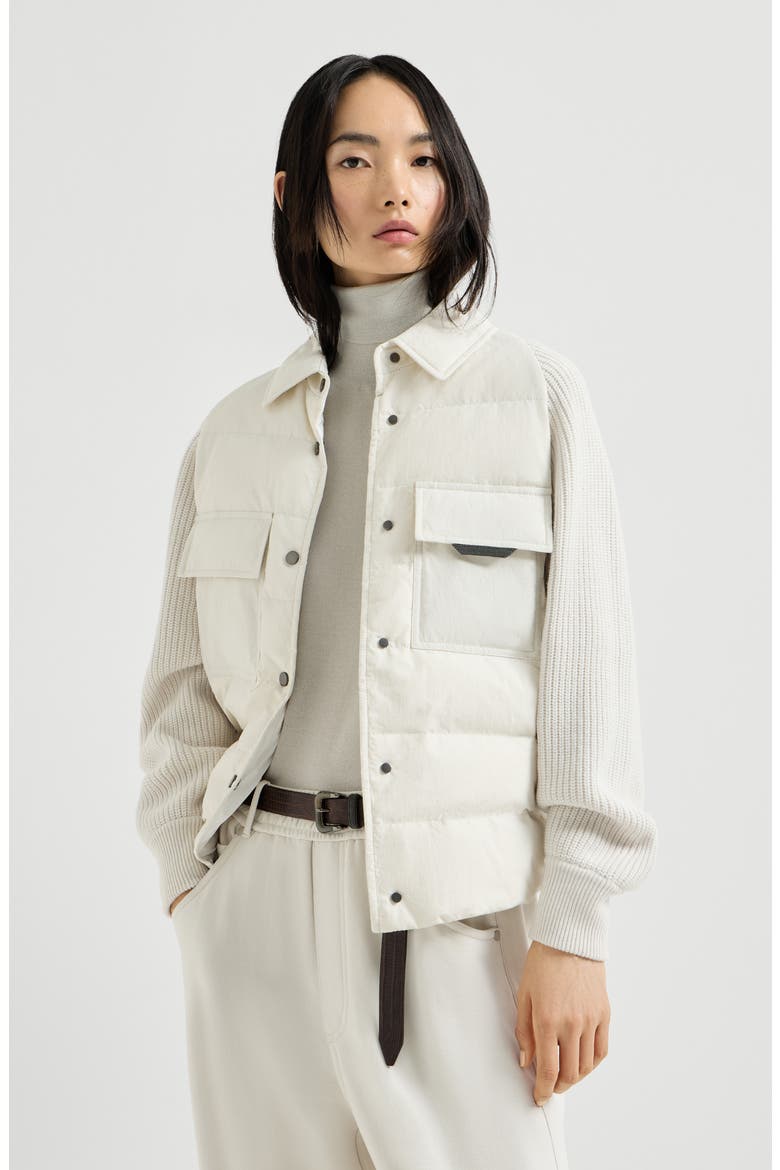 Knit down coat, Main, color, Ivory