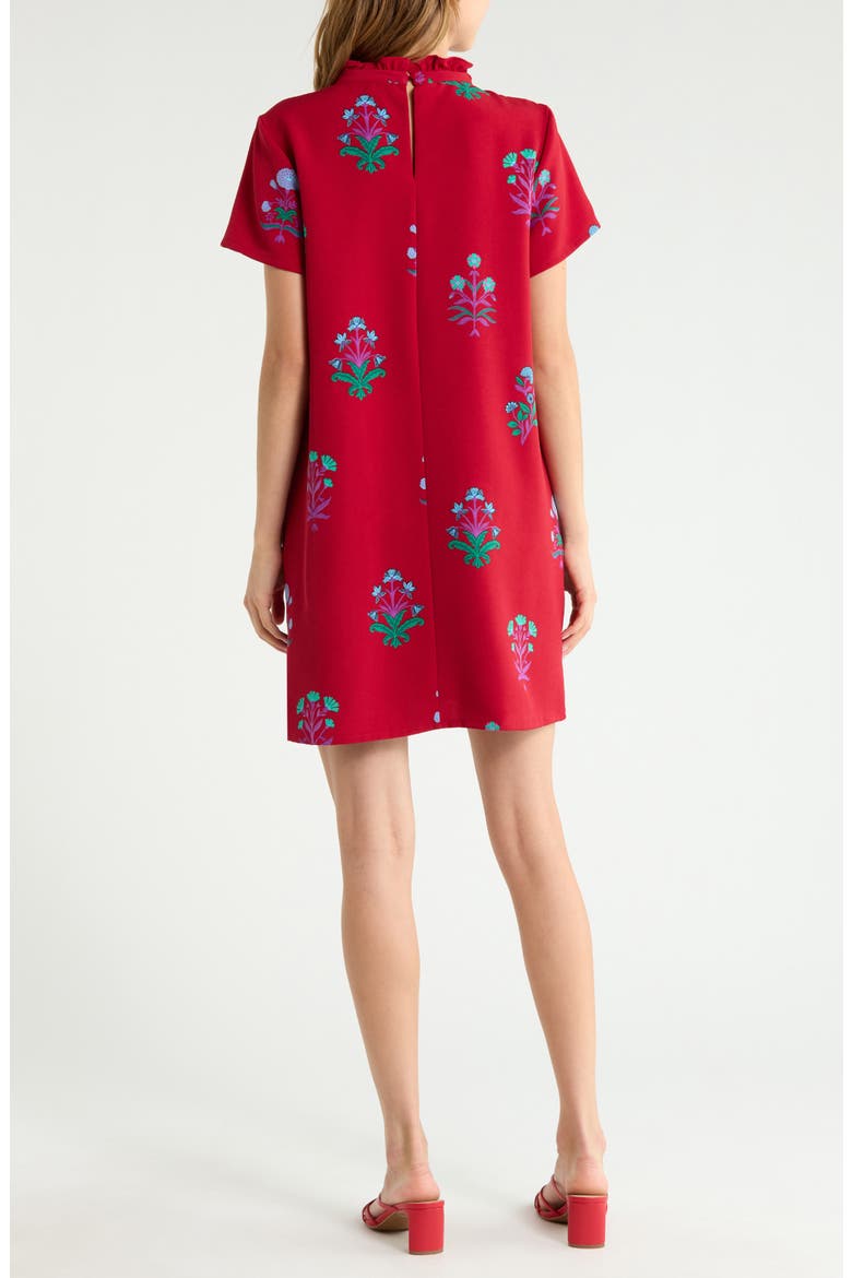 Rickie Genora Ruffle Shift Minidress, Alternate, color, BURGUNDY-MULTI