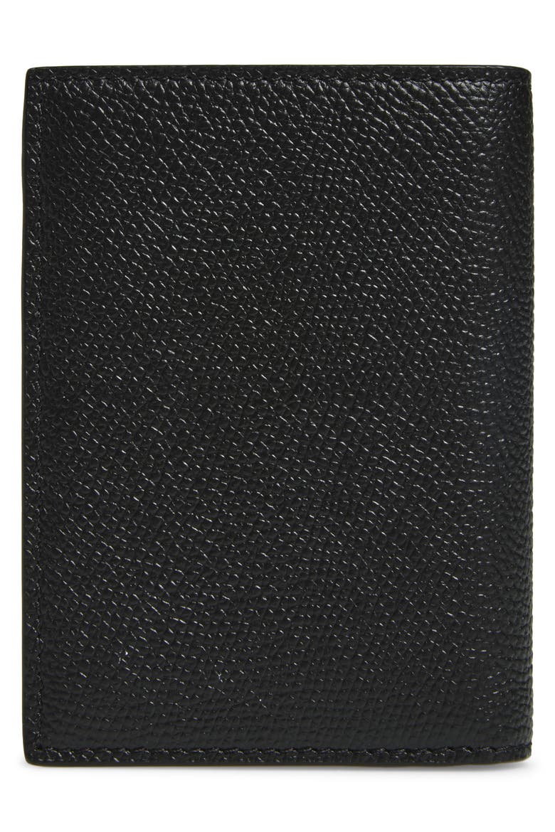 VLOGO Signature Bifold Leather Card Holder, Alternate, color, BLACK