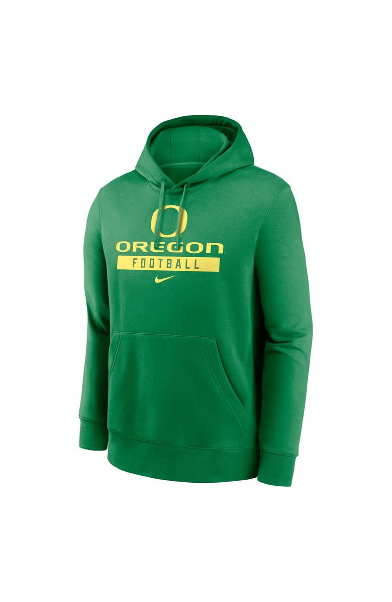 Nike Men's Nike Green Oregon Ducks Football Stack Club Fleece Pullover Hoodie, Alternate, color, Green