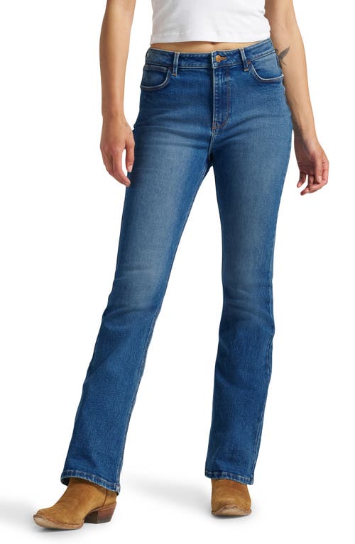 Wrangler High Waist Slim Bootcut Jeans In Blue