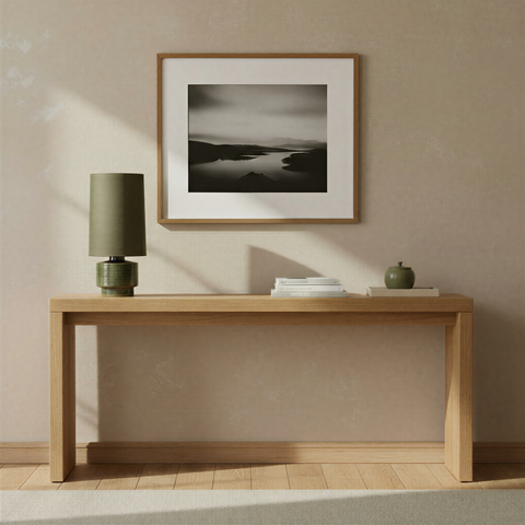 Verdant Stoneware Table Lamp with Linen Shade
