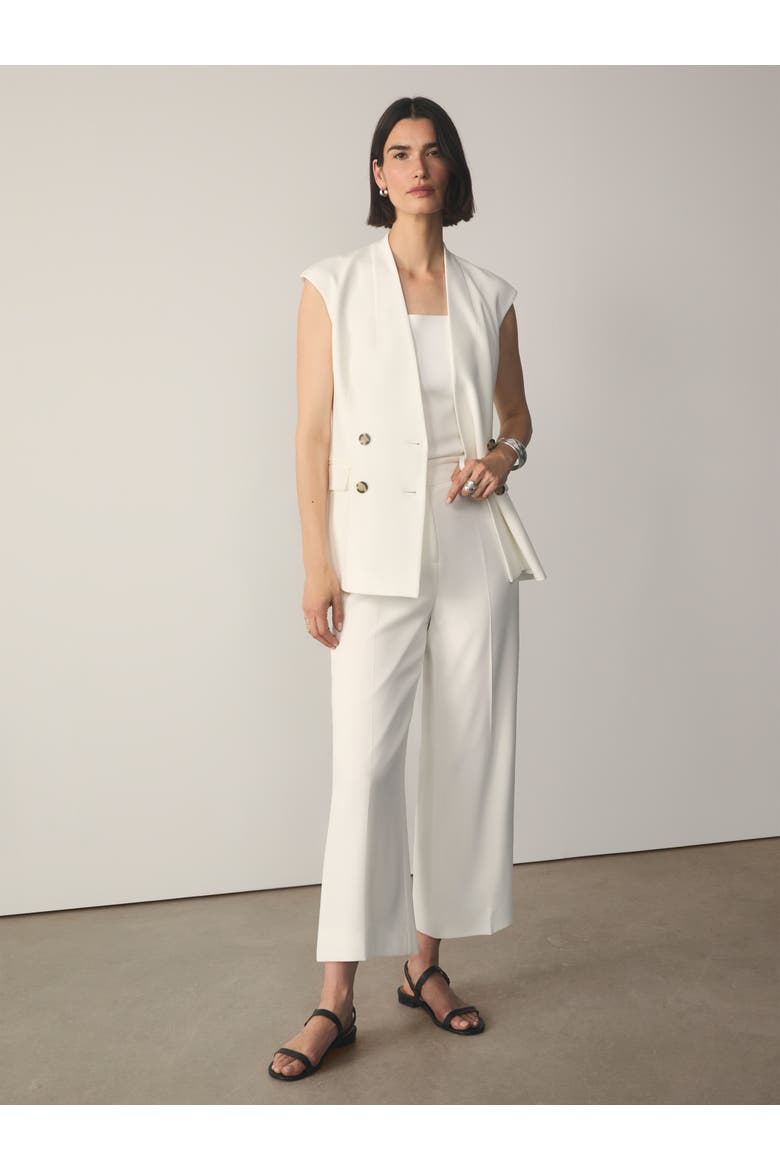 Adelaide High Waist Cropped Trousers, Alternate, color, White