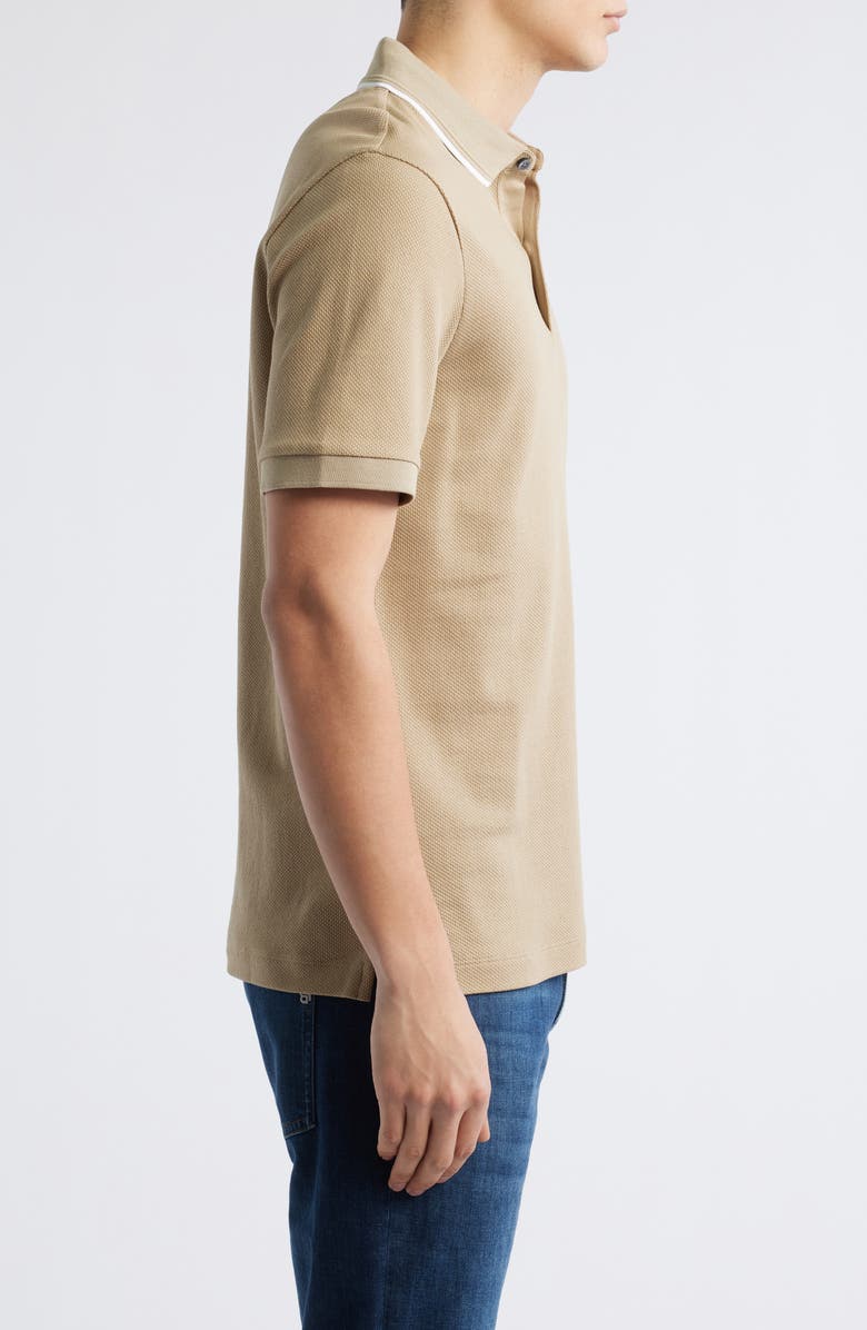 BOSS Prout Tipped Cotton Piqué Polo, Alternate, color, Light Beige