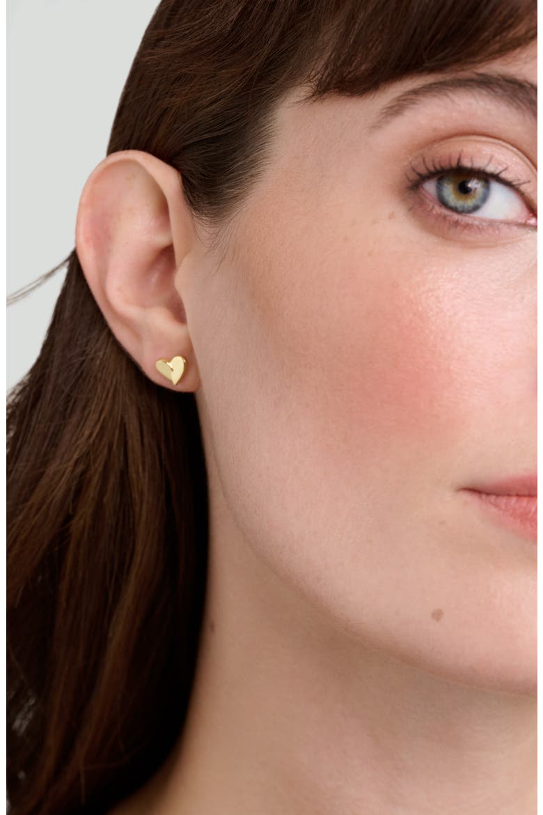 Alyssa Abstract Heart Stud Earrings, Alternate, color, GOLD TONE