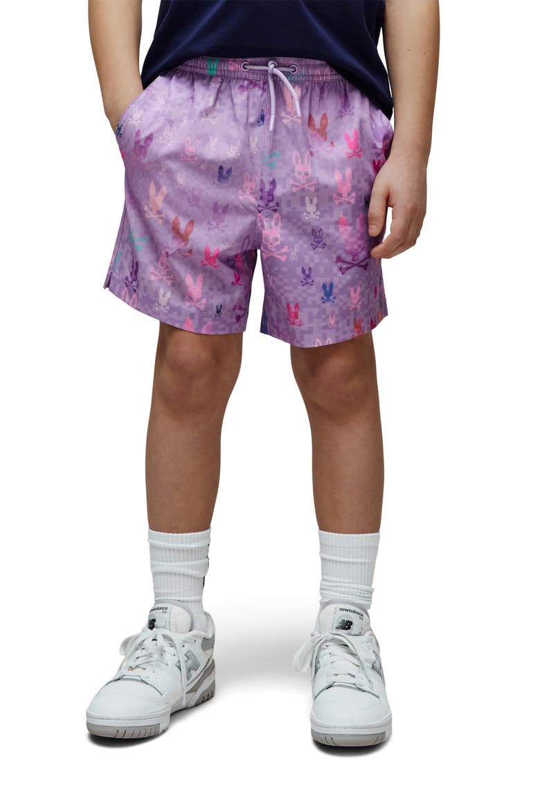 Kids' Van Lightweight Bunny Print Swim Trunks, Alternate, color, LAVENDULA