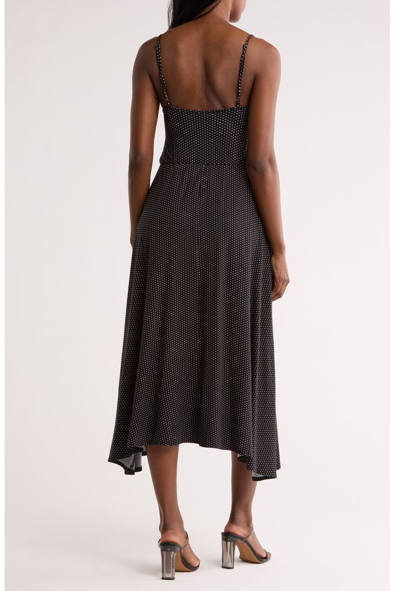 Drape Midi Dress, Alternate, color, BLACK/ WHITE