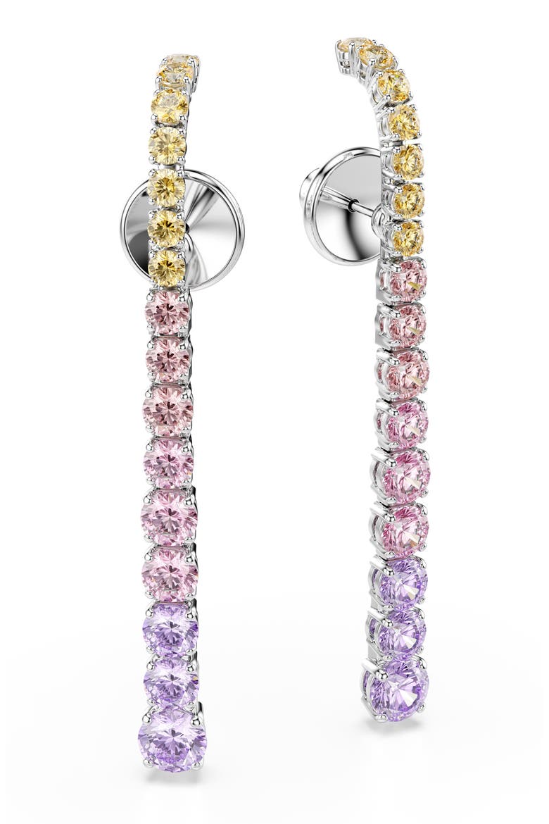 Matrix Crystal Drop Earrings, Alternate, color, SILVER/ MULTI
