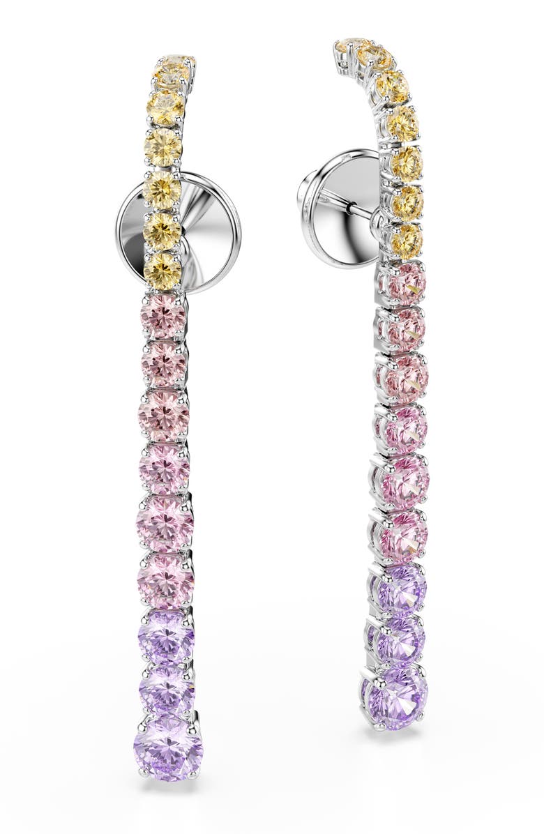 Swarovski Matrix Crystal Drop Earrings, Alternate, color, Silver/ Multi