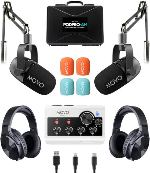 PodPro-AH Portable Podcasting Bundle for 2 for Smartphones and Computers