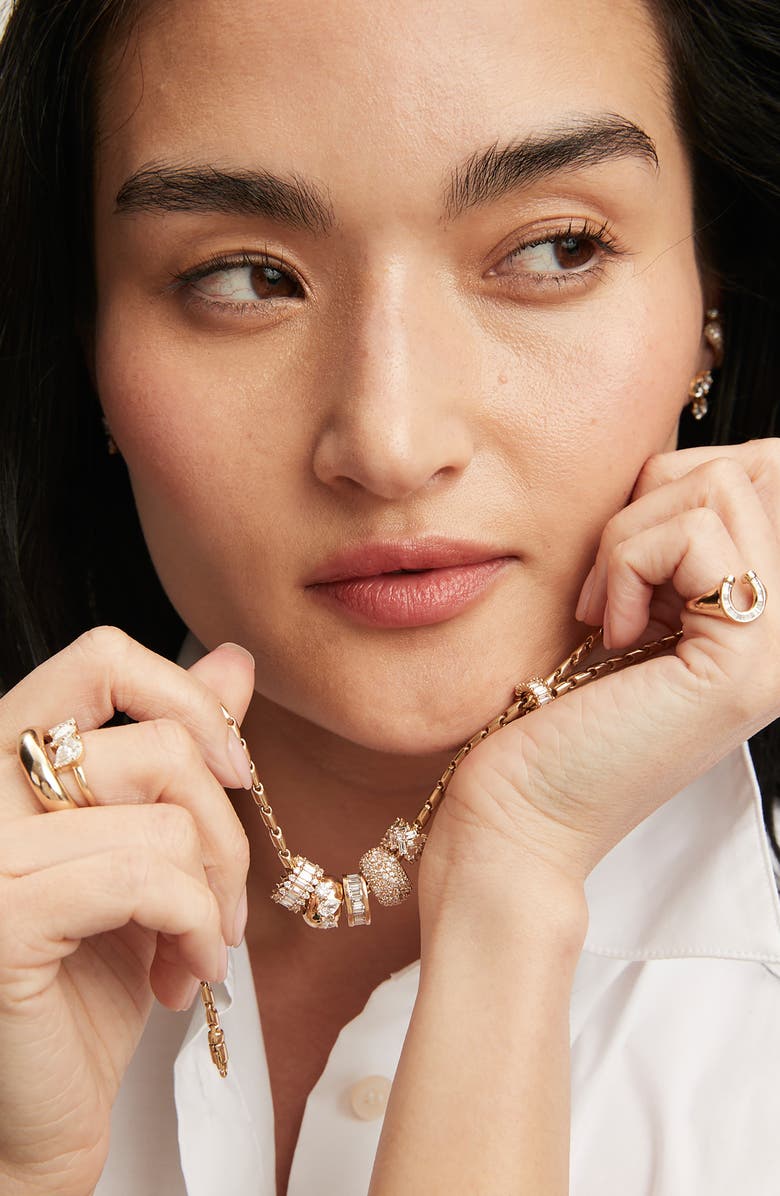 Adina Reyter Lab-Grown Diamond Baguette Charm, Alternate, color, 14K Yellow Gold