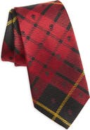 McQueen Tartan Skull Silk Tie
