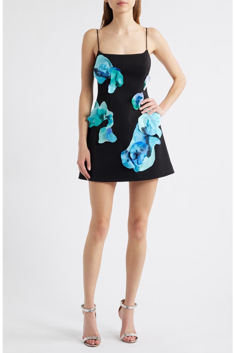 Parrfold Floral Sleeveless Minidress, Main, color, IRIS INTENSITY