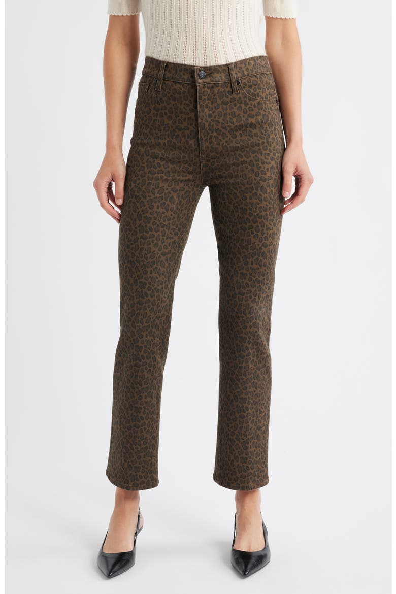 Le Sleek High Waist Ankle Straight Leg Jeans, Main, color, LEOPARD