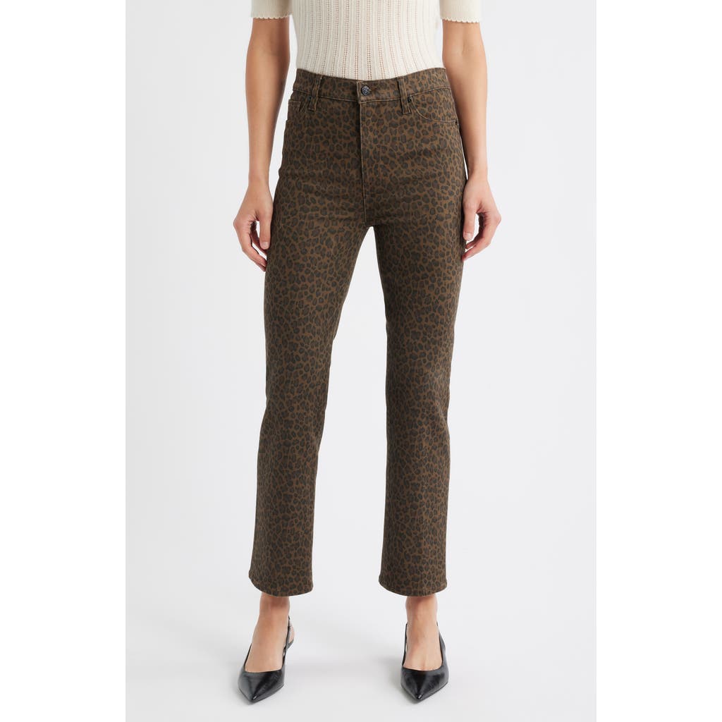 Frame Le Sleek High Waist Ankle Straight Leg Jeans In Brown