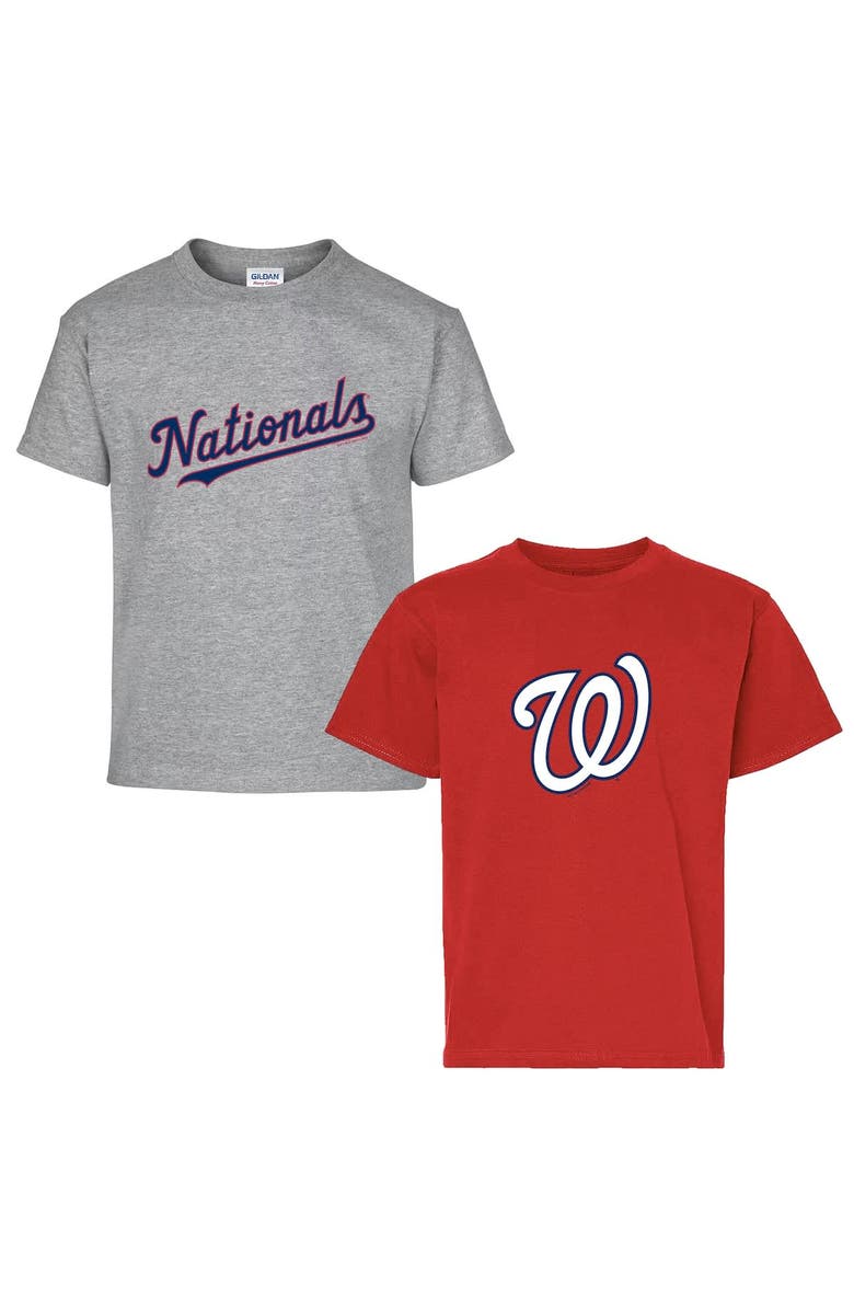 SOFT AS A GRAPE Youth Soft as a Grape Red/Gray Washington Nationals Two-Pack T-Shirt Set, Main, color, Red