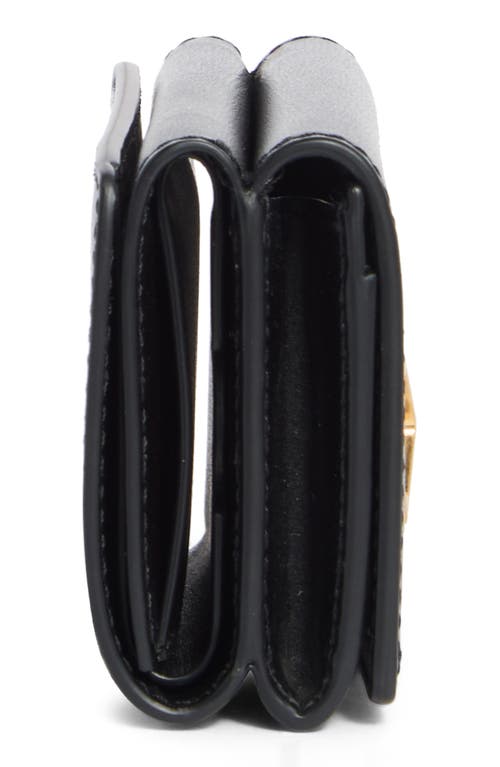 Off-white Jitney Mini Compact Leather Wallet In Black