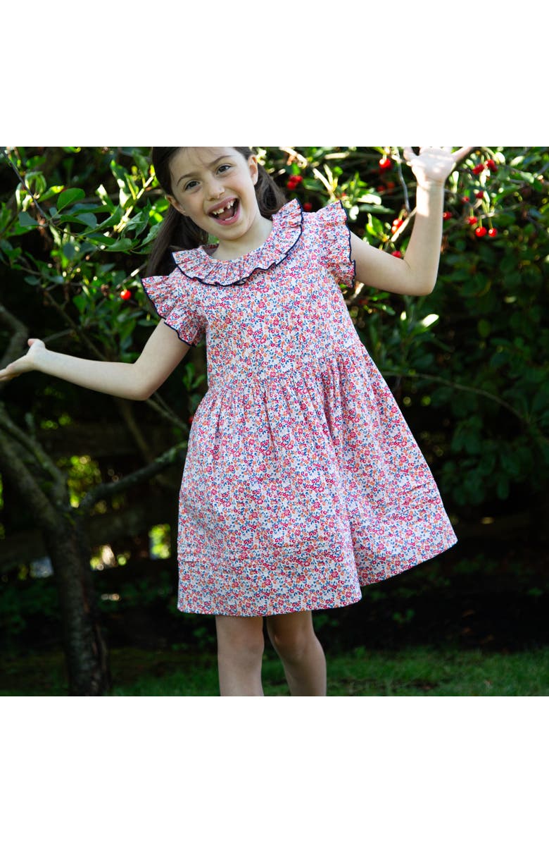 Beet World Girls Ana Dress with Ruffles, Alternate, color, Red And Blue