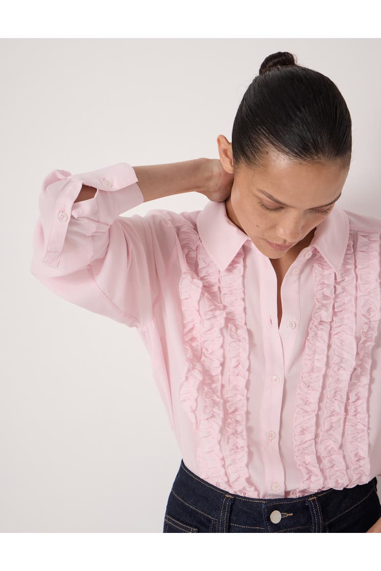 Chiffon Ruffle Blouse, Alternate, color, Soft Pink
