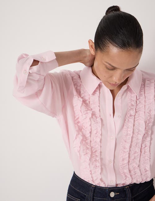 Hush Chiffon Ruffle Blouse In Pink