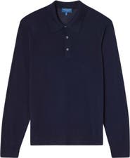 Robert Talbott Henson Wool Silk Fine Gauge Jersey Long Sleeve Polo