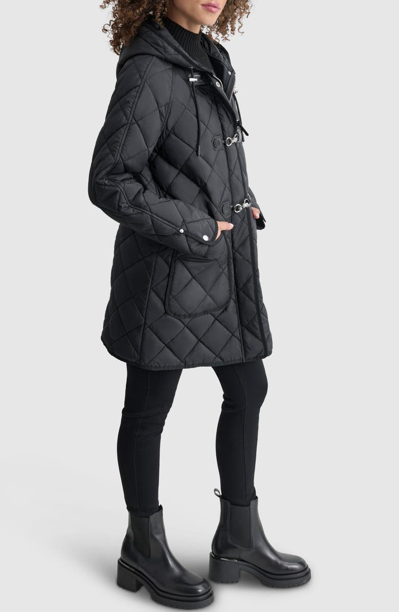 DKNY Water Resistant Hooded Quilted Jacket, Alternate, color, 