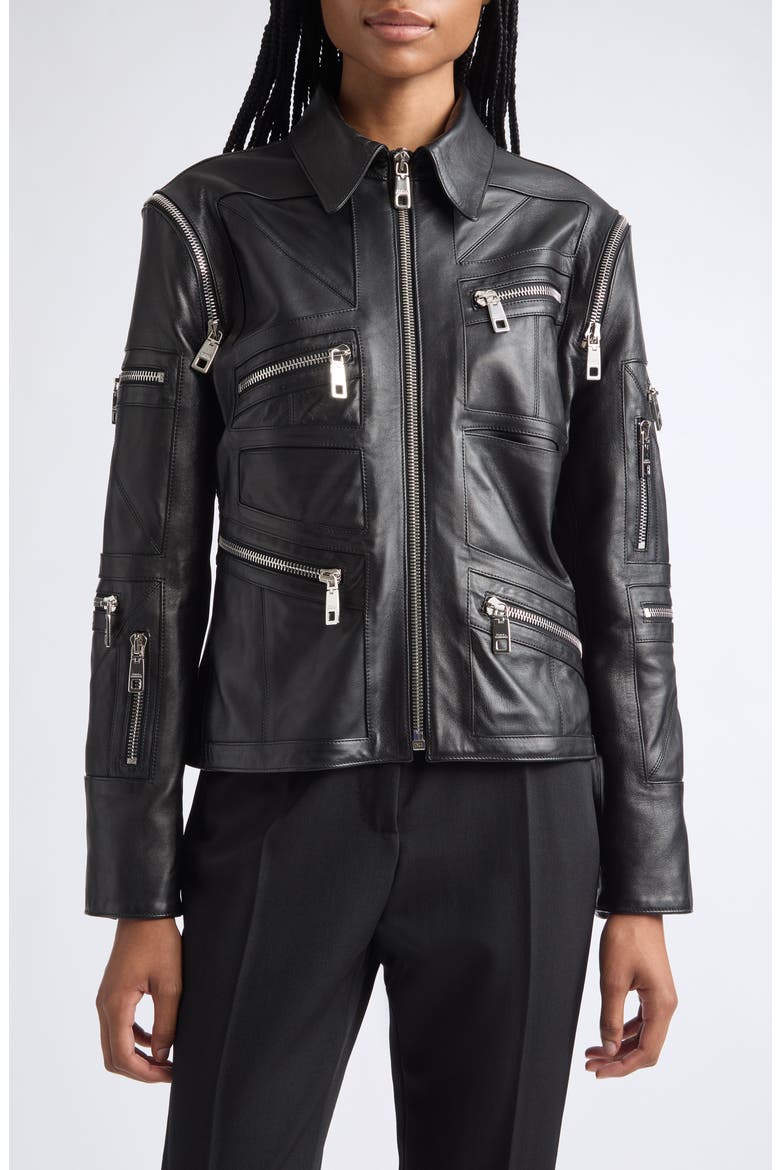 Nappa Leather Jacket, Alternate, color, NERO