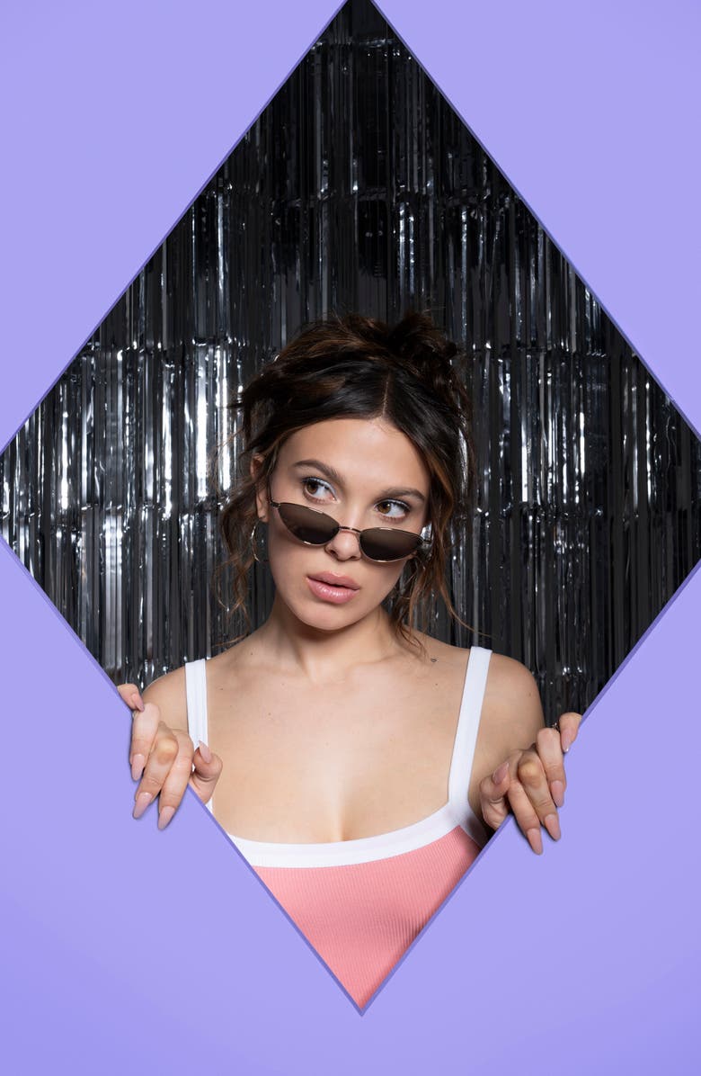 Florence by Mills 53mm Cat Eye Sunglasses, Alternate, color, Gold Green