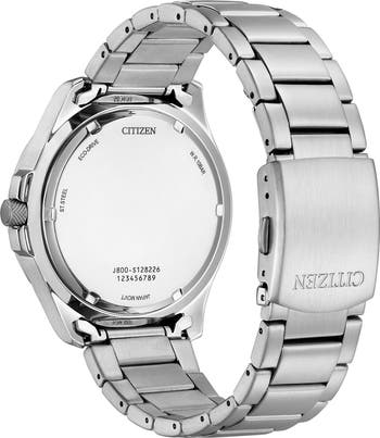 Eco-Drive Stainless Steel Bracelet Watch, 44mm