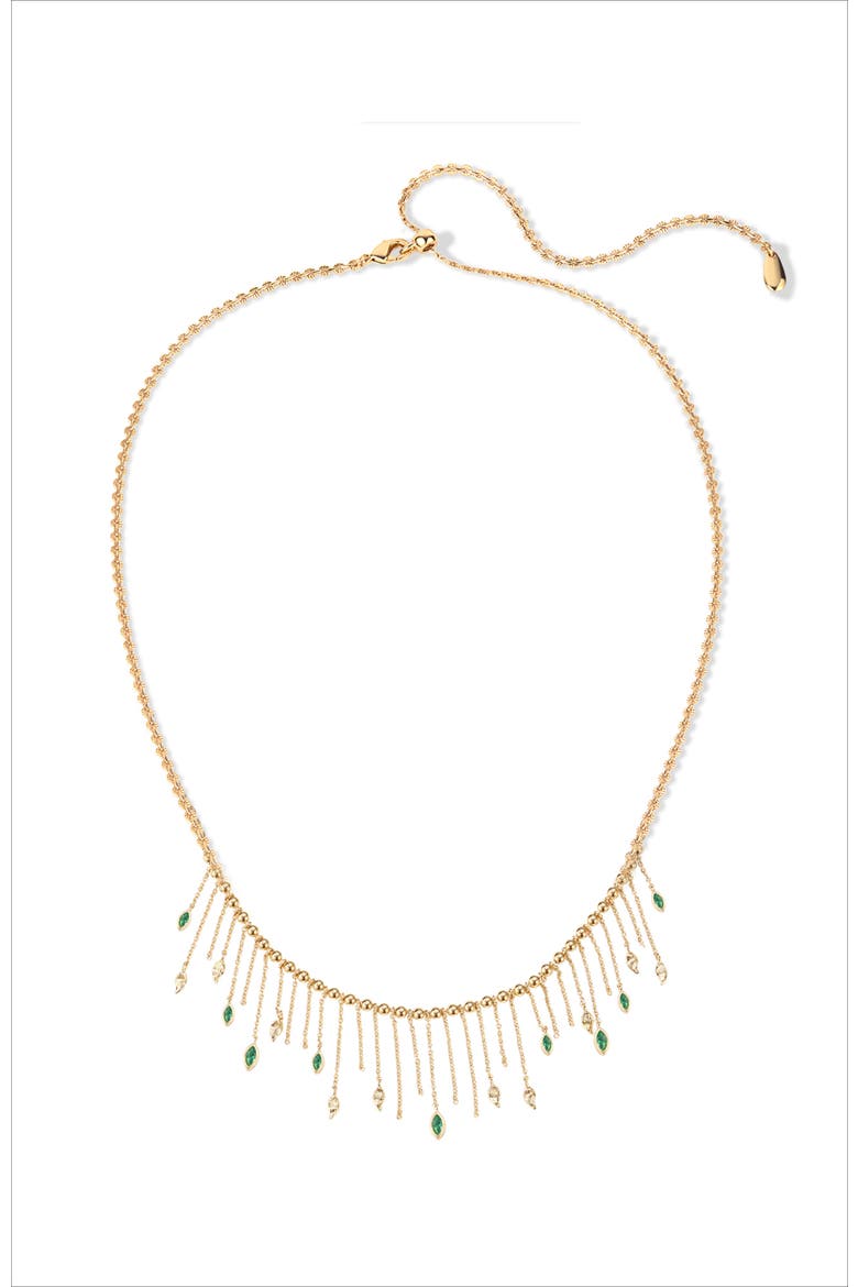Verdant Whisper Tassels Necklace, Main, color, Gold & Green