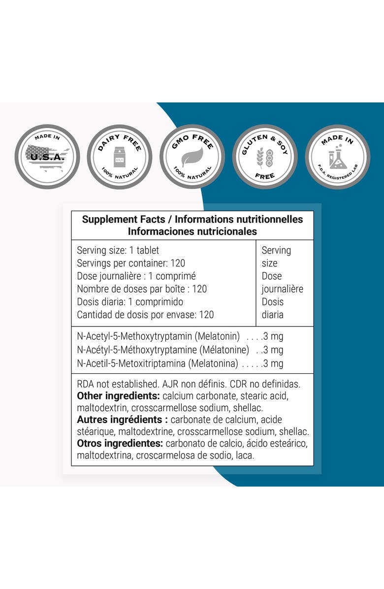SuperSmart Melatonin 3mg, Alternate, color, NO COLOR