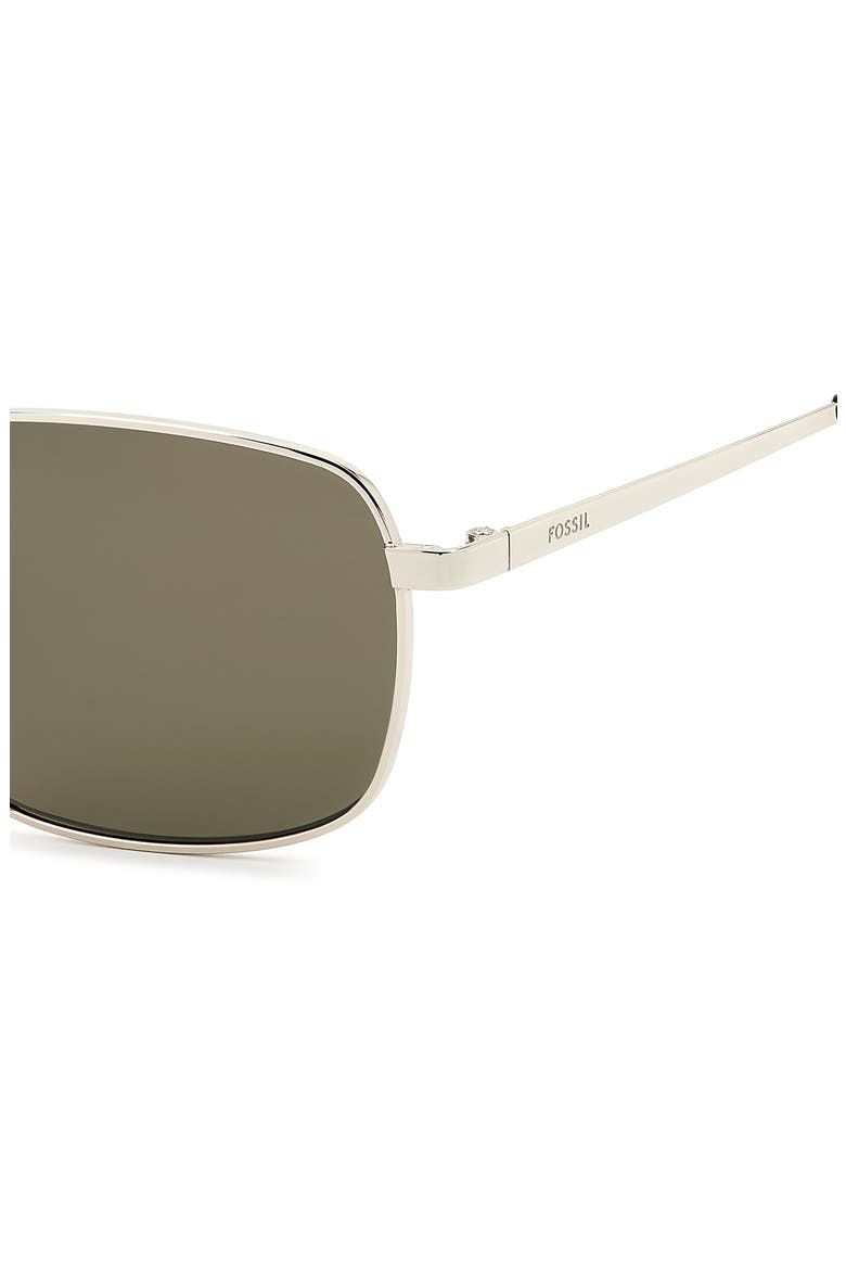 58mm Rectangular Sunglasses, Alternate, color, LIGHT GOLD/ GREEN
