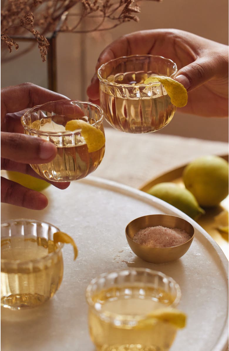 Fleck Kira Small Glass Cups - Set of 4, Alternate, color, Clear