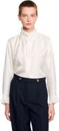 SANDRO Silk shirt with gathered collar