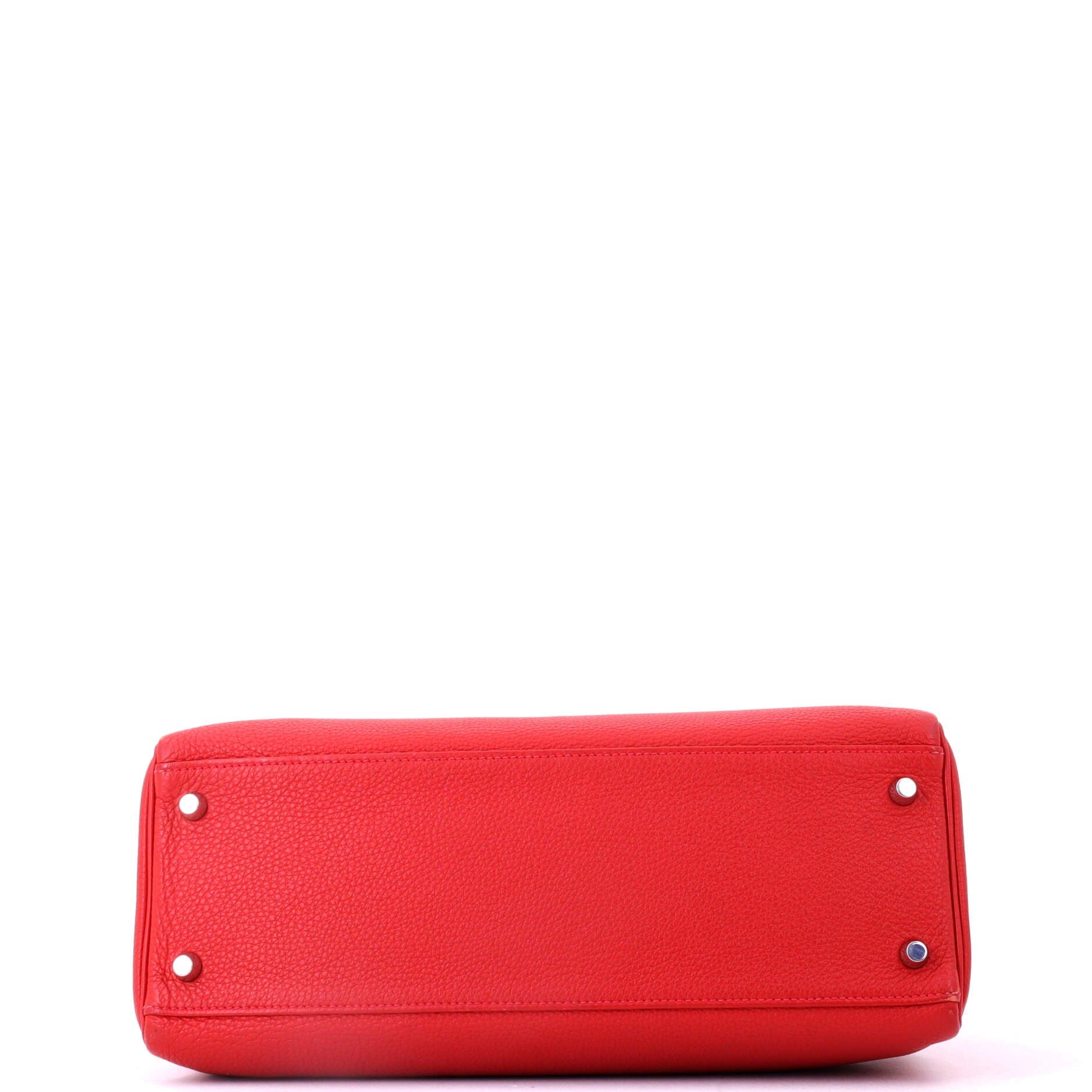 Pre-Owned Hermes Kelly Handbag Red Togo with Palladium Hardware 32, Alternate, color, Rouge Piment