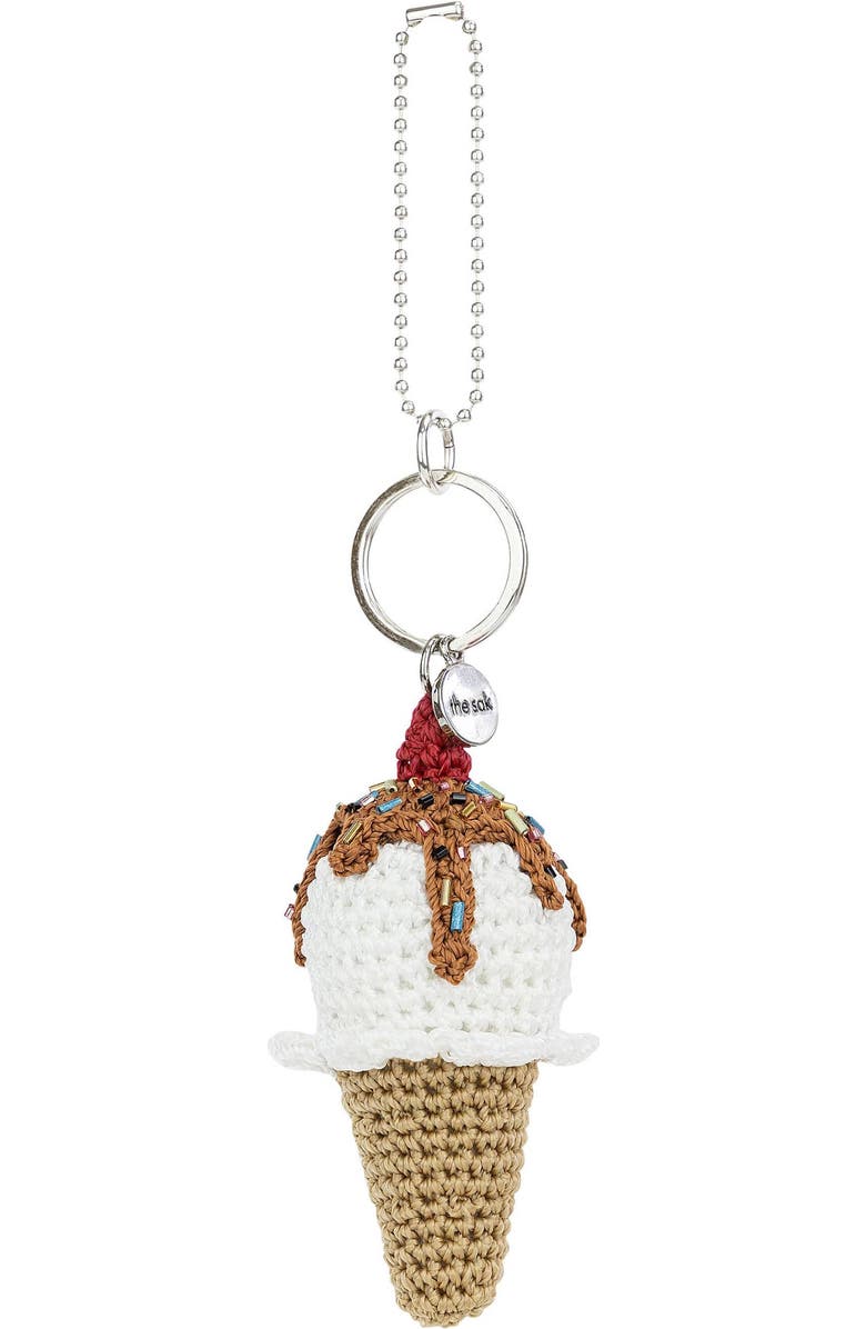The Sak Yarnicharmz Hand Crochet Dangle - Ice Cream, Main, color, Vanilla
