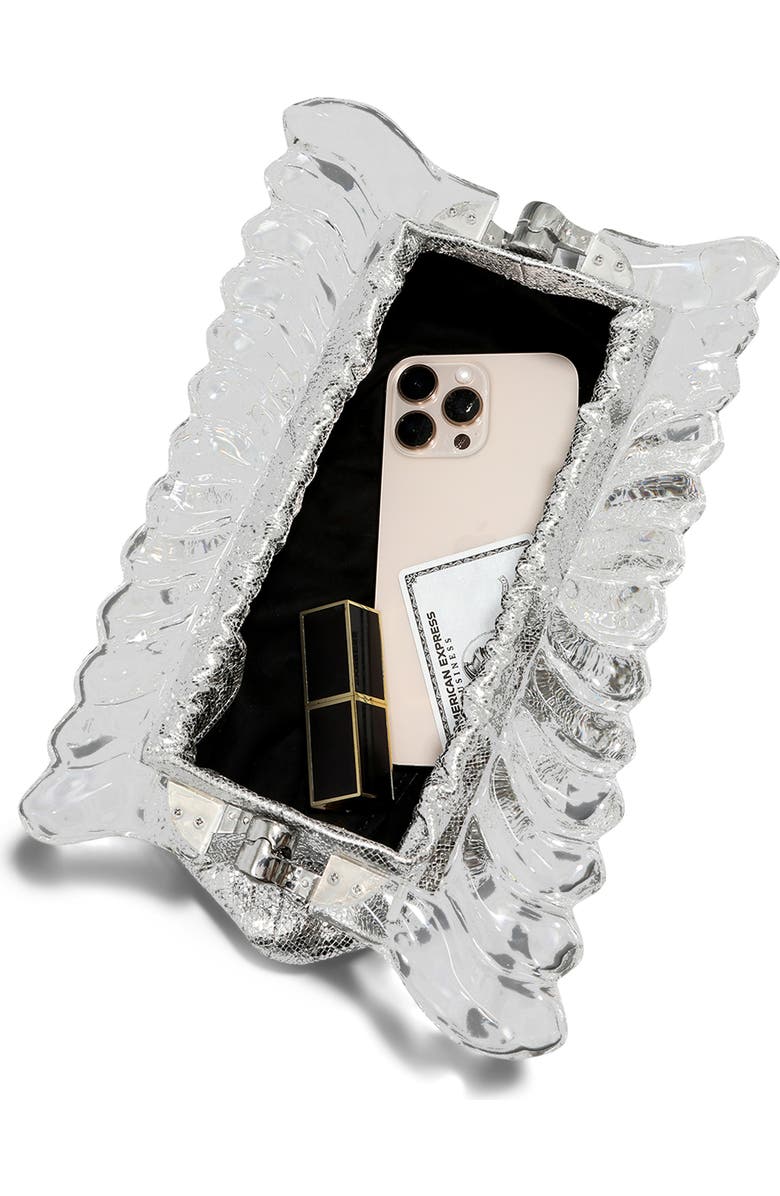 Alexis Bittar The Pouf Clutch, Alternate, color, Silver